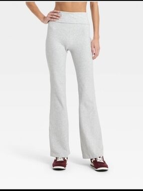 Women's Cotton Balance Cotton Spandex Blend High-Rise Foldover Flare Leggings